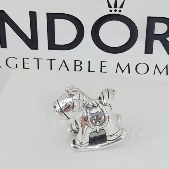 Pandora Bruno the Unicorn Rocking Horse Charm Pendant S925 Silver with box - Picture 1 of 6
